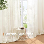BGment Ivory Linen Curtains 63 Inches Long - Image 5