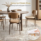 LOONGRUG Round Rug 8x8 Washable Large Neutral Modern Circle Rug | Abstract Soft - Image 5