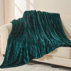 NEWCOSPLAY Fleece Ribbed Cozy Throw Blanket - Image 3
