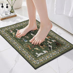 Dark Green Small Entry Rug 24x17 inch by WelcometoBabovid