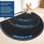 OLANLY Half Circle Front Door Mat 35x23, Waterproof Heavy-Duty Doormat | Black - Image 2