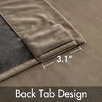 MIULEE Velvet Curtains 52x96 inches 2 Panels Light Taupe Blackout Curtains | - Image 3