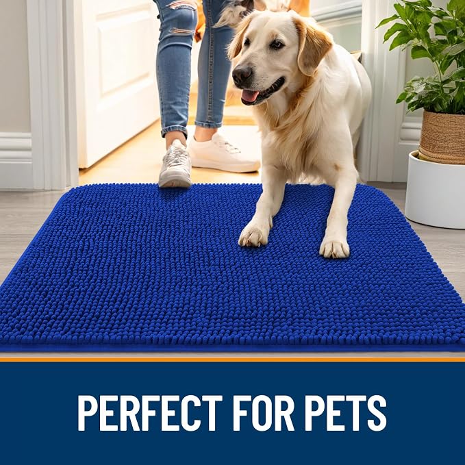 OLANLY Dog Door Mat for Muddy Paws 44x24, Super Absorbent Chenille Mud Mat | - Image 6