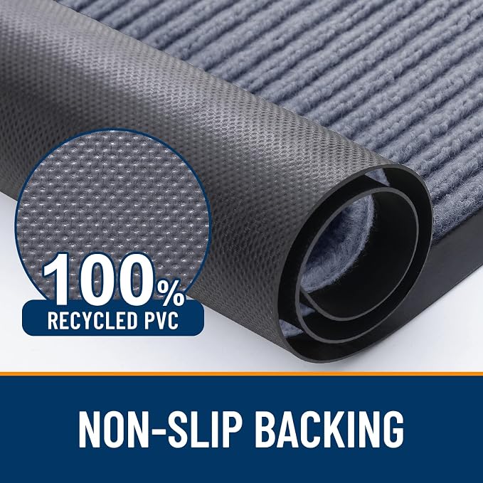 OLANLY Front Door Mat 47x32, Waterproof Heavy-Duty Indoor Outdoor Doormat | Ash - Image 3