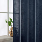 MIULEE Navy Blue Linen Curtains 52x84 Inch 2 Panels - Image 5