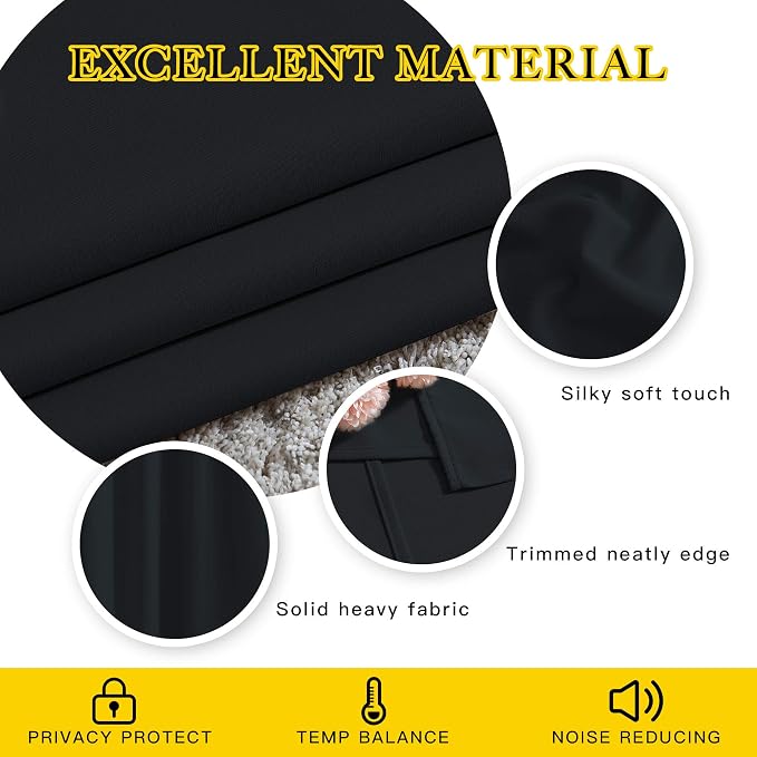NICETOWN Black Out 108 inch Curtains - Image 5