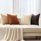 MIULEE Fall Decorative Throw Pillow Covers Chocolate Brown Rust 20x20 | Set of 4 - Image 5