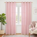 YoungsTex Light Pink Linen Curtains 84 Inch Length by YoungsTex