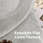 YoungsTex Light Grey Linen Curtains 40 Inch Length - Image 4