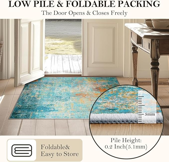 RELEANY Washable Round 8ft Area Rug - Image 5