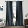 100% Blackout Linen Curtains 90 Inch Length 2 Panels Set by Guken