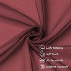 Chyhomenyc Burgundy Sheer Curtains 84 Inches Long 2 Panels | Light Filtering - Image 6