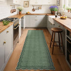 GarveeHome 2x6 Scalloped Washable Runner Rug Non Slip Hallway Kitchen Rug | - Image 4