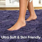 2x6 Taro Purple Fluffy Soft Runner Rug Non-Slip - Image 5
