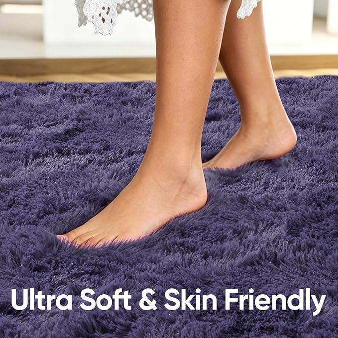 2x6 Taro Purple Fluffy Soft Runner Rug Non-Slip - Image 5