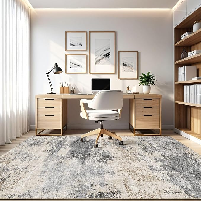 LOONGRUG 6x8 Area Rug Washable Neutral Modern Living Room Rugs Grey Brown | - Image 8