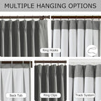Vision Home Pinch Pleated Dark Grey Blackout Curtains 84 inch Linen Blended - Image 3