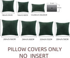 Fancy Homi Set of 2 Dark Green Decorative Throw Pillow Covers 24x24 Inch - Image 7