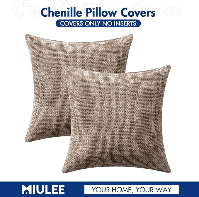 MIULEE Decorative Couch Throw Pillow Covers 20x20 Inch Light Khaki 2 Pack | - Image 7