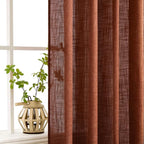 MIULEE Burnt Orange Fall Linen Curtains 37x72 Inch 2 Panels - Image 5