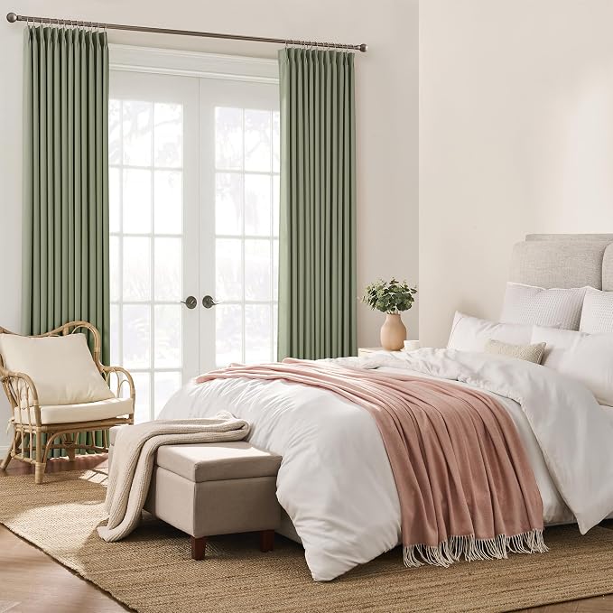 90 Inch Light Sage Green Eucalyptus Color Blakcout Curtains - Image 4
