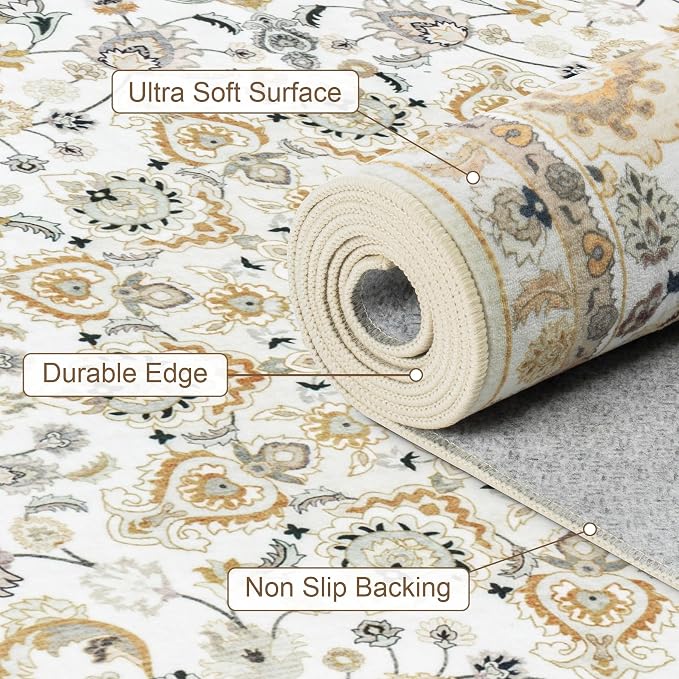 9x12 Area Rugs Living Room: Washable Vintage Rug - Image 7