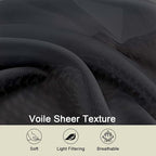 Extra Long Sheer Black Curtains - Image 3