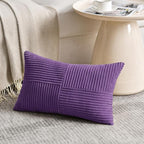 Fancy Homi 2 Packs Purple Long Lumbar Decorative Throw Pillow Covers 16x24 Inch - Image 2