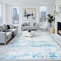 8x10 Washable Area Rug for Living Room Bedroom: Non-Slip Modern Light Blue | by Oriannal