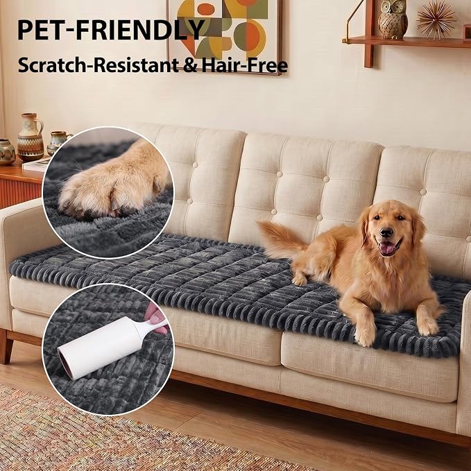 Fixwal Waterproof Flannel Dog Couch Cover, 27.6" x 47", Dark Grey | Integrated - Image 6