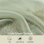 Light Green Kitchen Curtains 30 Inch Length Tier 2 PCS, Solid Soft Airy Half - Image 3
