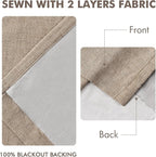 MIULEE Copper Brown Pinch Pleated 100% Blackout Linen Curtains 40x84 Inches | - Image 5