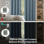 Simplebrand Ava Stone Blue Short 24 Inches Blackout Curtain 2 Panels Set - Image 6