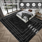 Area Rug Living Room Bedroom: 5x7 Fluffy Plush Shag Carpet Black | - Image 9