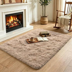 2x3 Beige Fluffy Soft Area Rug Non-Slip - Image 4