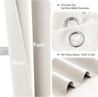 MIULEE Blackout Curtains for Bedroom 2 Panels 34 x 54 Inch Long Ivory | Thermal - Image 4