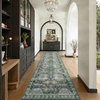 2x10 Hallway Runner Rug, Washable Vintage Retro Long Runner Rugs - Image 5