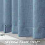 Pitalk Stone Blue Linen Blend Sheer Curtains Back Tab 52 Width by 90 Length Set - Image 5