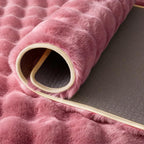 Dusty Rose Rabbit Plush Rug 5'x7', Fluffy Shaggy Area Rug - Image 7