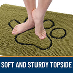 OLANLY Dog Door Mat for Muddy Paws 48x30, Paw Print Design Chenille Mud Mat | - Image 4