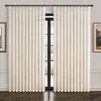 100 Inch Extra Wide Pinch Pleated Linen Sliding Door Curtains 102 Inches Long by PleatedDrapes