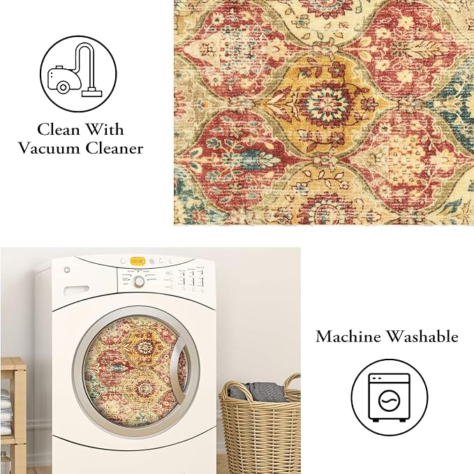 Lahome Moroccan Washable Runner Rug, 2x6 Soft Kitchen Runners - Image 3