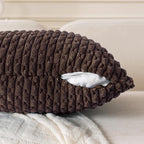 Set of 4 Dark Brown Decorative Throw Pillow Covers 16x16 Inch Corduroy Pillow - Image 4