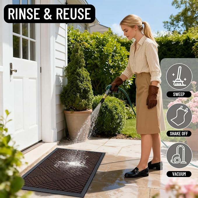 OLANLY Front Door Mat Outside Entrance 33x21, Waterproof Heavy-Duty Doormat | - Image 8