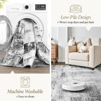 Rugflix 5x7 Area Rugs for Living Room, Washable Grey Large Rug | Machine - Image 2