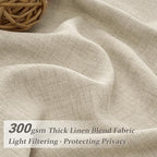 Extra Long 112 Inch Natural Linen Floor to Ceiling Curtains - Image 3
