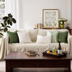GIGIZAZA Velvet Pillow Covers 20x20 Decorative Pillows Pack of 2 Ivory | Beige - Image 7