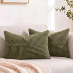 Fancy Homi 2 Packs Olive Green Lumbar Decorative Throw Pillow Covers 14x24 Inch by Fancy+Homi