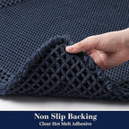 RESARE Waffle Bath Mat for Bathroom, Non Slip Bathroom Rugs 24"x36" Navy | - Image 4
