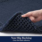RESARE Waffle Bath Mat for Bathroom, Non Slip Bathroom Rugs 18"x30" Navy | - Image 4